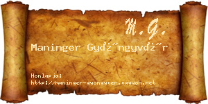 Maninger Gyöngyvér névjegykártya